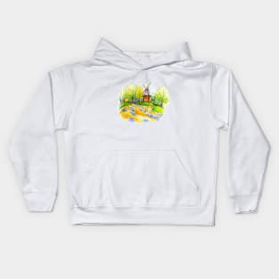 Am Wall Windmill in Bremen, Germany Kids Hoodie